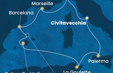 Costa Toscana - Itálie, Francie, Španělsko, Tunisko (z Civitavecchie)