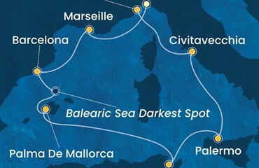 Costa Toscana - Itálie, Francie, Španělsko, Tunisko (z Janova)