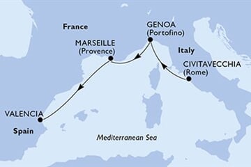 MSC MUSICA - Itálie, Francie, Španělsko (z Civitavecchie)