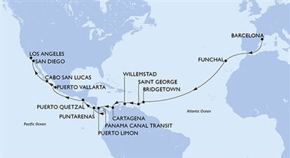 MSC Magnifica - Španělsko, Portugalsko, Barbados, Grenada, Kolumbie, ... (z Barcelony)