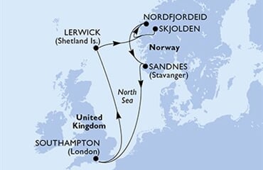 MSC Meraviglia - Velká Británie, Norsko (ze Southamptonu)