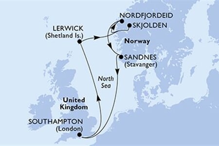 MSC Meraviglia - Velká Británie, Norsko (ze Southamptonu)