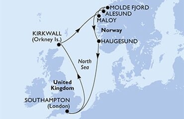 MSC Meraviglia - Velká Británie, Norsko (ze Southamptonu)