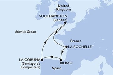MSC Meraviglia - Velká Británie, Francie, Španělsko (ze Southamptonu)