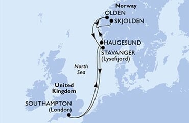 MSC Meraviglia - Velká Británie, Norsko (ze Southamptonu)