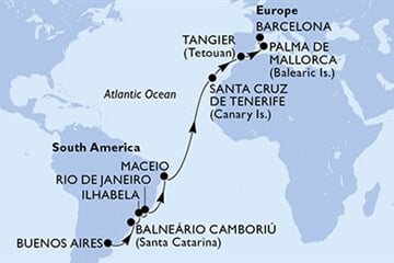 MSC FANTASIA - Argentína, Brazília, Spanyolország, Marokkó (a Buenos Aires-ből)