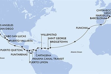 MSC MAGNIFICA - Itálie, Francie, Španělsko, Portugalsko, Barbados, ... (z Civitavecchie)