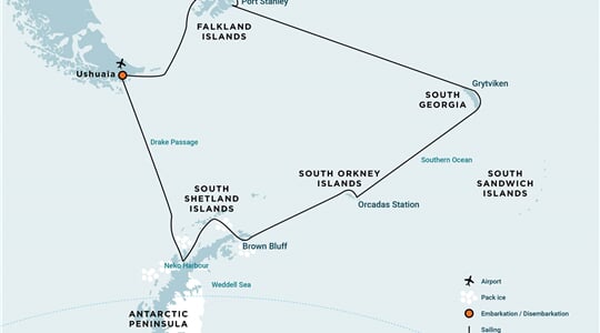 Falkland Islands - South Georgia - Antarctica (m/v Ortelius)