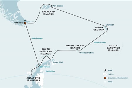 Falkland Islands - South Georgia - Elephant Island - Antarctica - Polar Circle (m/v Hondius)