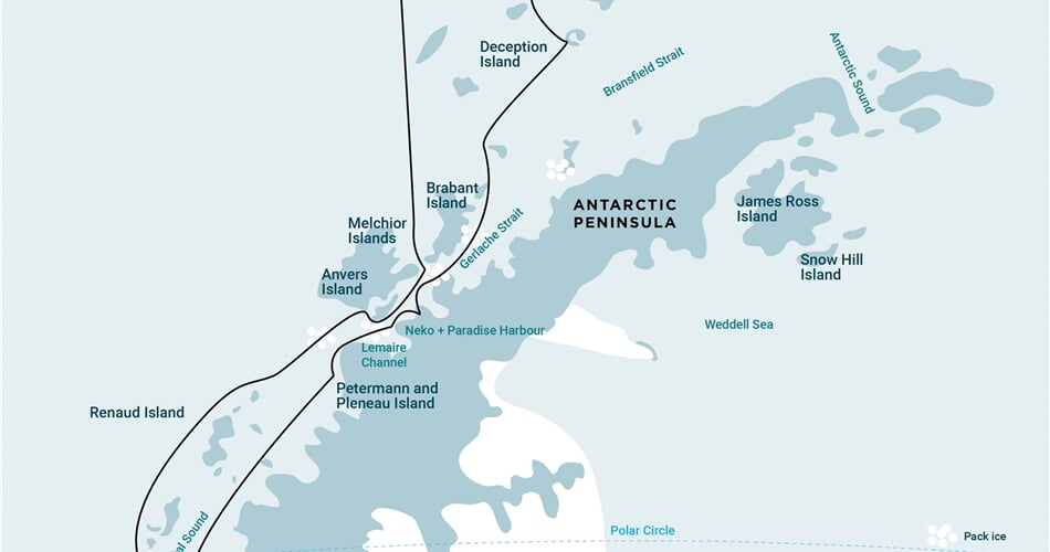 Trasa plavby Oceanwide Expedition OW-HDS31-26