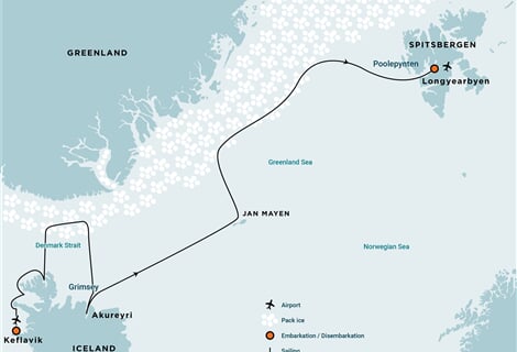 Arctic Ocean – Northwest Iceland - Pack Ice – Grimsey – Jan Mayen – Ice Edge – Spitsbergen (m/v Hondius)