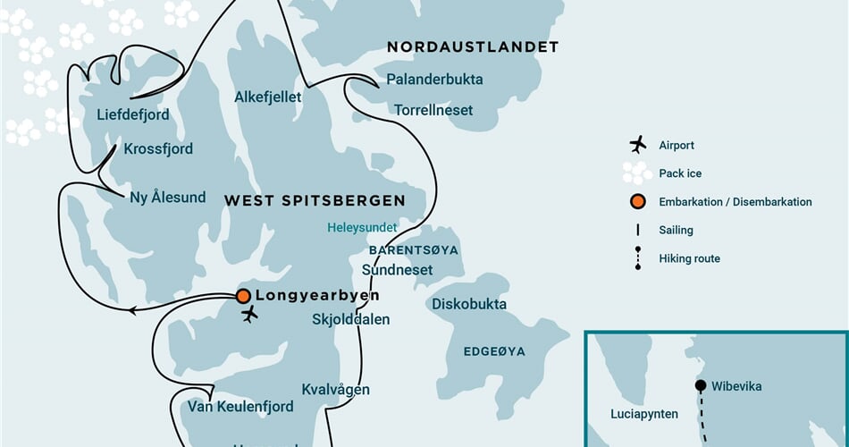 Trasa plavby Oceanwide Expedition OW-HDS08-26