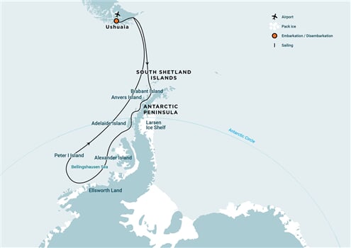 Trasa plavby Oceanwide Expedition OW-OTL27-27