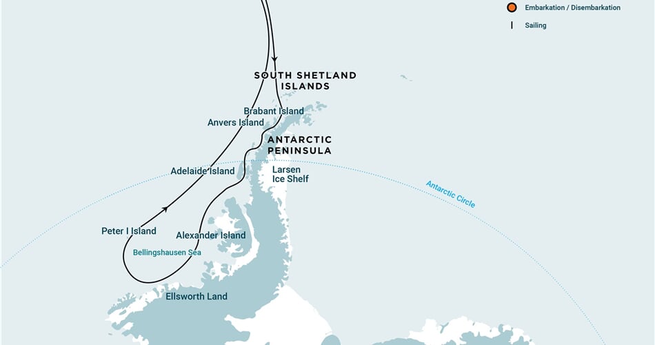 Trasa plavby Oceanwide Expedition OW-OTL27-27