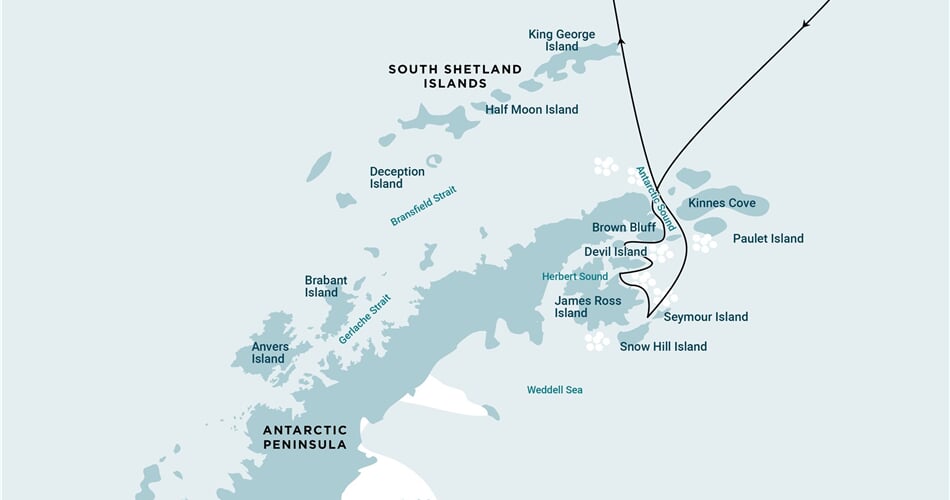 Trasa plavby Oceanwide Expedition OW-PLA30-27