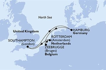 MSC Preziosa - Velká Británie, Německo, Belgie, Nizozemí (ze Southamptonu)