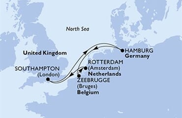 MSC Preziosa - Velká Británie, Německo, Belgie, Nizozemí (ze Southamptonu)