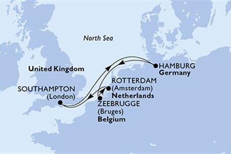 MSC Preziosa - Velká Británie, Německo, Belgie, Nizozemí (ze Southamptonu)