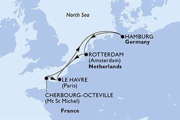 MSC PREZIOSA - Franciaország, Németország, Hollandia (a Le Havre-ből)