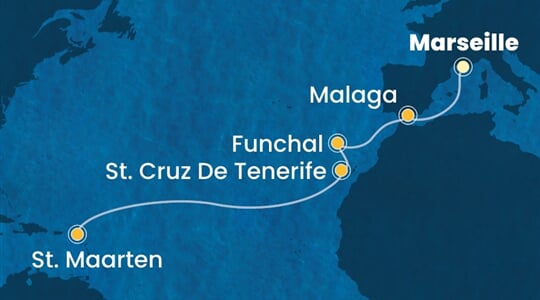 Costa Fascinosa - Francie, Španělsko, Portugalsko, Nizozemské Antily (z Marseille)