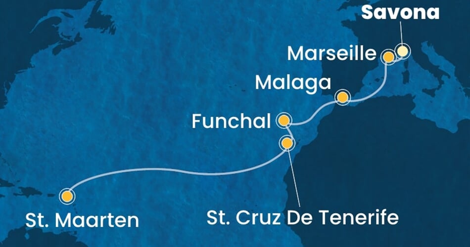 Trasa plavby CFS-SVN13A12