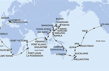 MSC Magnifica - USA, Americká Samoa, Samoa, Fidži, Nový Zéland, ...