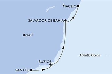 MSC VIRTUOSA - Brazília (a Santos-ból)