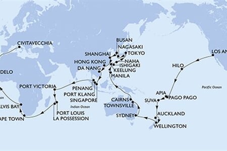 MSC MAGNIFICA - USA, Americká Samoa, Samoa, Fidži, Nový Zéland, ...