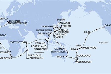 MSC MAGNIFICA - USA, Americká Samoa, Samoa, Fidži, Nový Zéland, ...