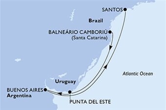 MSC Divina - Brazílie, Uruguay, Argentina (Camboriú)