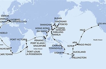 MSC Magnifica - USA, Americká Samoa, Samoa, Fidži, Nový Zéland, ...