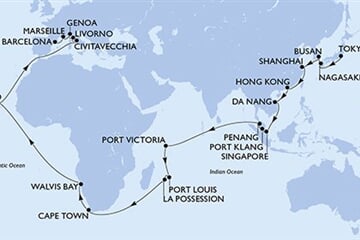 MSC MAGNIFICA - Japán, Dél-Korea, Kína, Hong Kong, Vietnam, ... (a Tokió-ből)