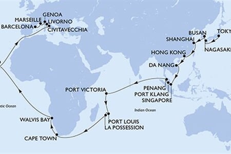 MSC MAGNIFICA - Japán, Dél-Korea, Kína, Hong Kong, Vietnam, ... (a Tokió-ből)