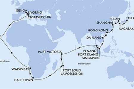 MSC MAGNIFICA - Japán, Dél-Korea, Kína, Hong Kong, Vietnam, ... (a Tokió-ből)