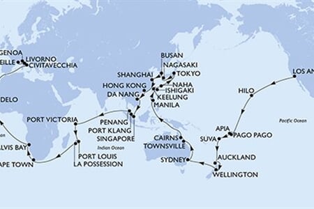 MSC MAGNIFICA - Amerikai Egyesült Államok, Americká Samoa, Szamoa, Fidzsi-szigetek, Új-Zélan, ...