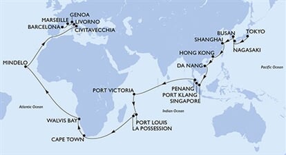 MSC Magnifica - Japonsko, Jižní Korea, Čína, Hongkong, Vietnam, ... (z Tokia)
