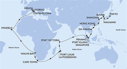 MSC Magnifica - Japonsko, Jižní Korea, Čína, Hongkong, Vietnam, ... (z Tokia)