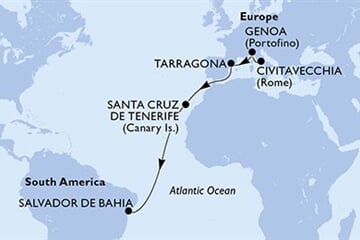MSC Divina - Itálie, Španělsko, Brazílie (z Civitavecchie)