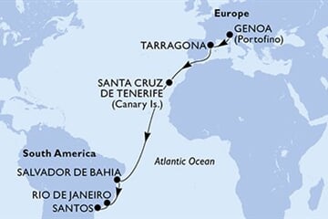MSC Divina - Itálie, Španělsko, Brazílie (z Janova)