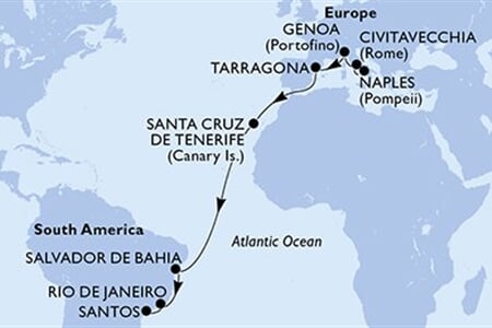 MSC Divina - Itálie, Španělsko, Brazílie (Neapol)