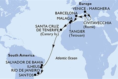 MSC Lirica - Itálie, Španělsko, Maroko, Brazílie (z Benátek)