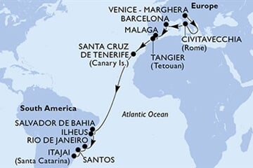MSC Lirica - Itálie, Španělsko, Maroko, Brazílie (z Benátek)