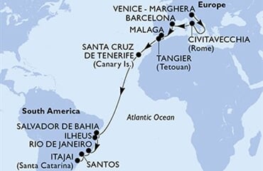 MSC Lirica - Itálie, Španělsko, Maroko, Brazílie (z Benátek)