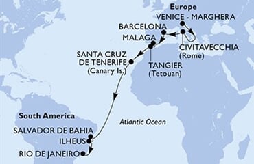 MSC Lirica - Itálie, Španělsko, Maroko, Brazílie (z Benátek)