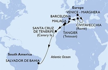 MSC Lirica - Itálie, Španělsko, Maroko, Brazílie (z Benátek)