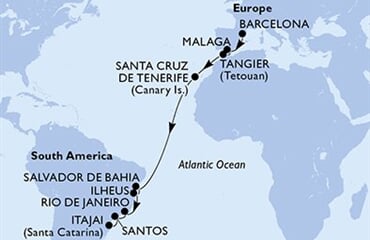MSC Lirica - Španělsko, Maroko, Brazílie (z Barcelony)