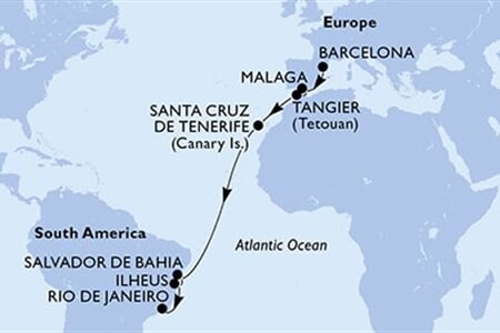 MSC Lirica - Španělsko, Maroko, Brazílie (z Barcelony)