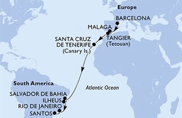MSC Lirica - Španělsko, Maroko, Brazílie (z Barcelony)