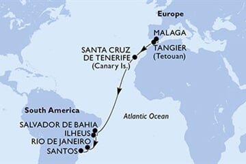 MSC Lirica - Španělsko, Maroko, Brazílie (z Malagy)