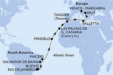 MSC Lirica - Brazílie, Kapverdy, Španělsko, Maroko, Malta, ... (z Rio de Janeira)